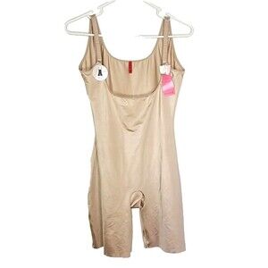 Spanx NWT Women's Simplicity OnCore Open-Bust Mid-Thigh Bodysuit Size XL     T46